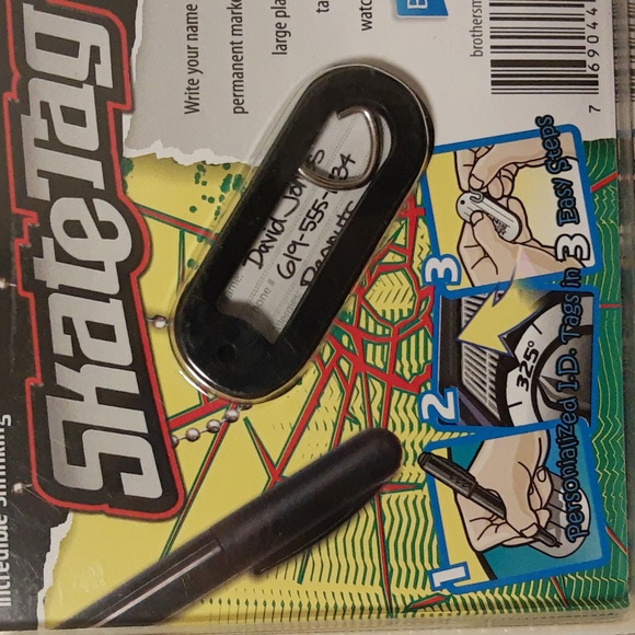 Incredible Shrinking Skate Tag Homemade ID Tags, Luggage Tags, Lot of 4 - Picture 9 of 13